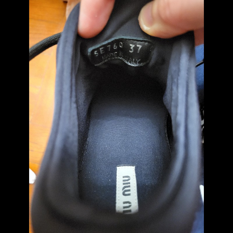 99新 Miu Miu 軍藍色運動款厚底鞋 歐37碼-6