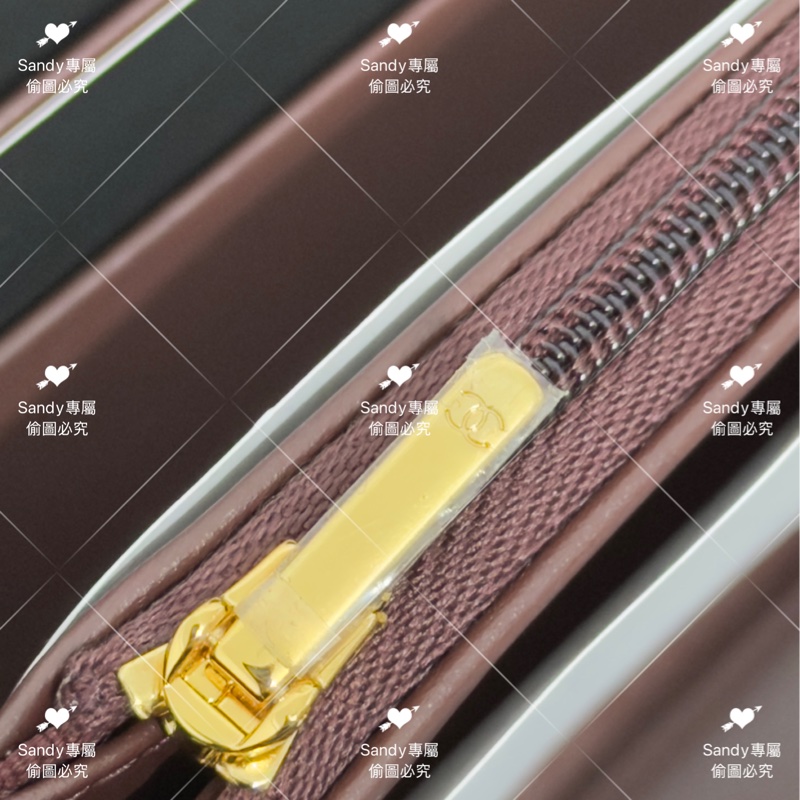 全新存放 香奈兒 CF 黑金荔枝 長夾 全新全配-5