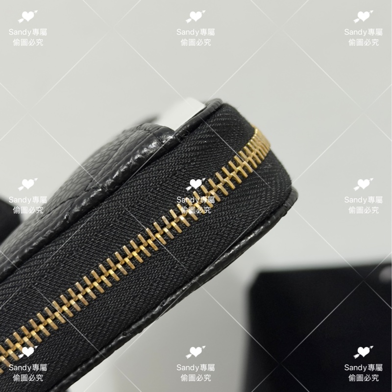 全新存放 香奈兒 CF 黑金荔枝 長夾 全新全配-29