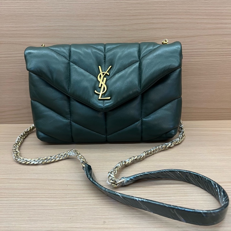 NO:325 YSL圣罗兰 泡芙包经典綠色金云朵包-0