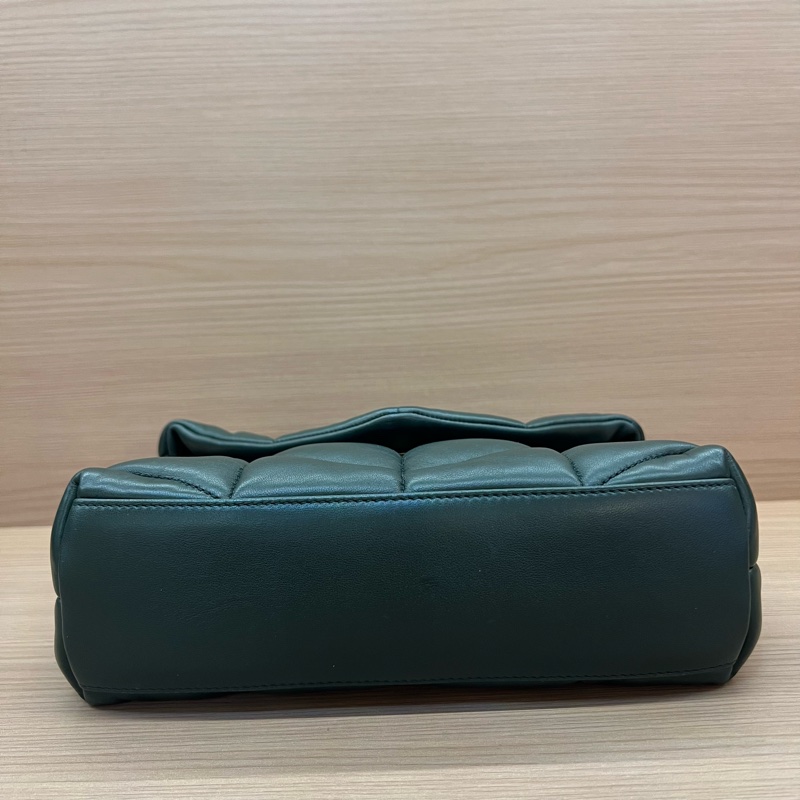 NO:325 YSL圣罗兰 泡芙包经典綠色金云朵包-4