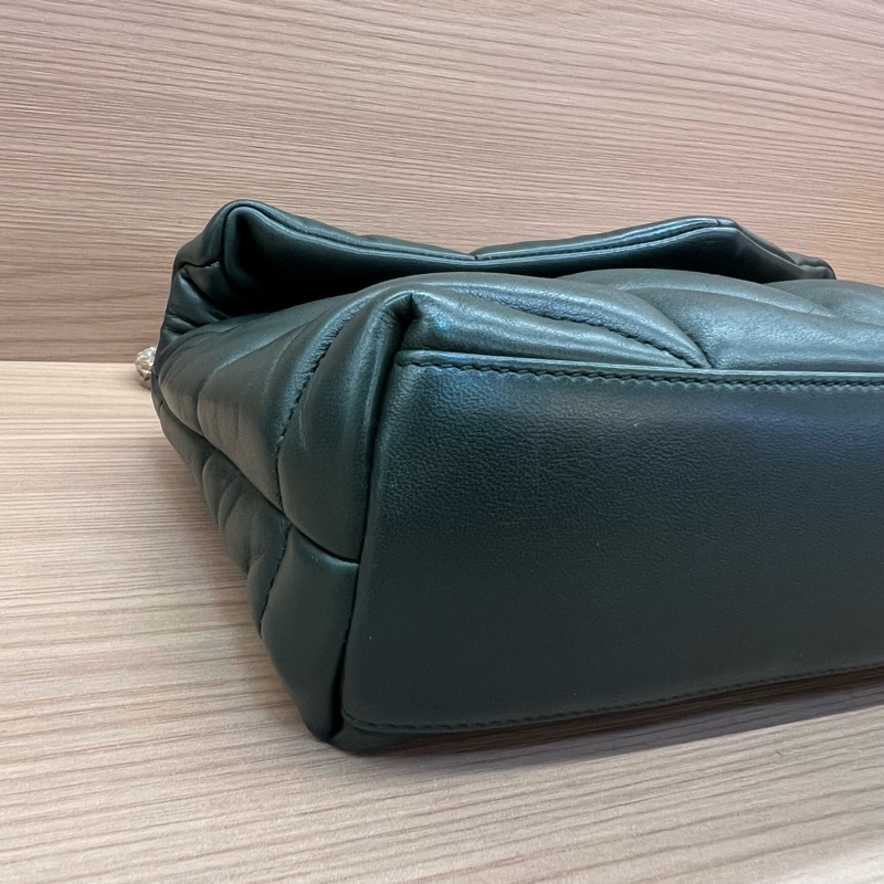 NO:325 YSL圣罗兰 泡芙包经典綠色金云朵包-5