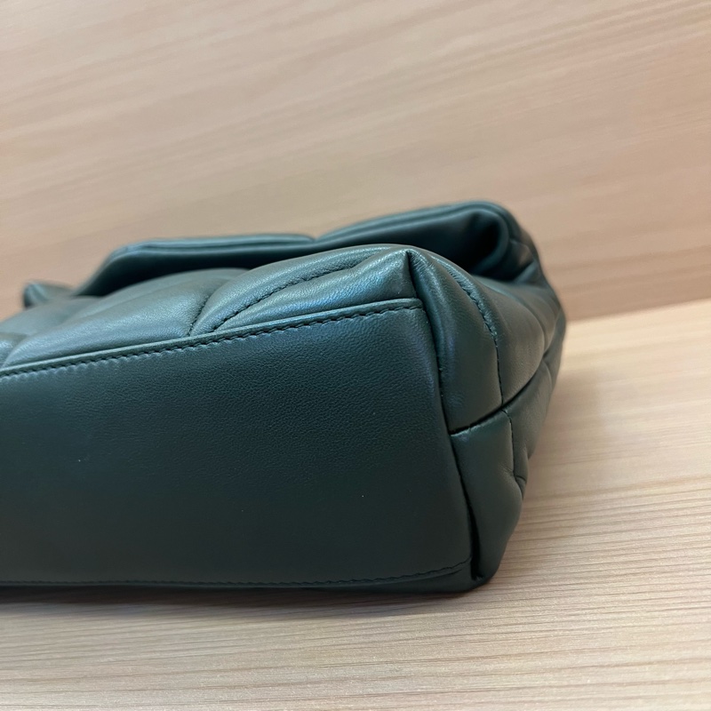 NO:325 YSL圣罗兰 泡芙包经典綠色金云朵包-6