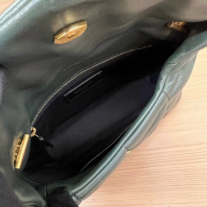 NO:325 YSL圣罗兰 泡芙包经典綠色金云朵包-8