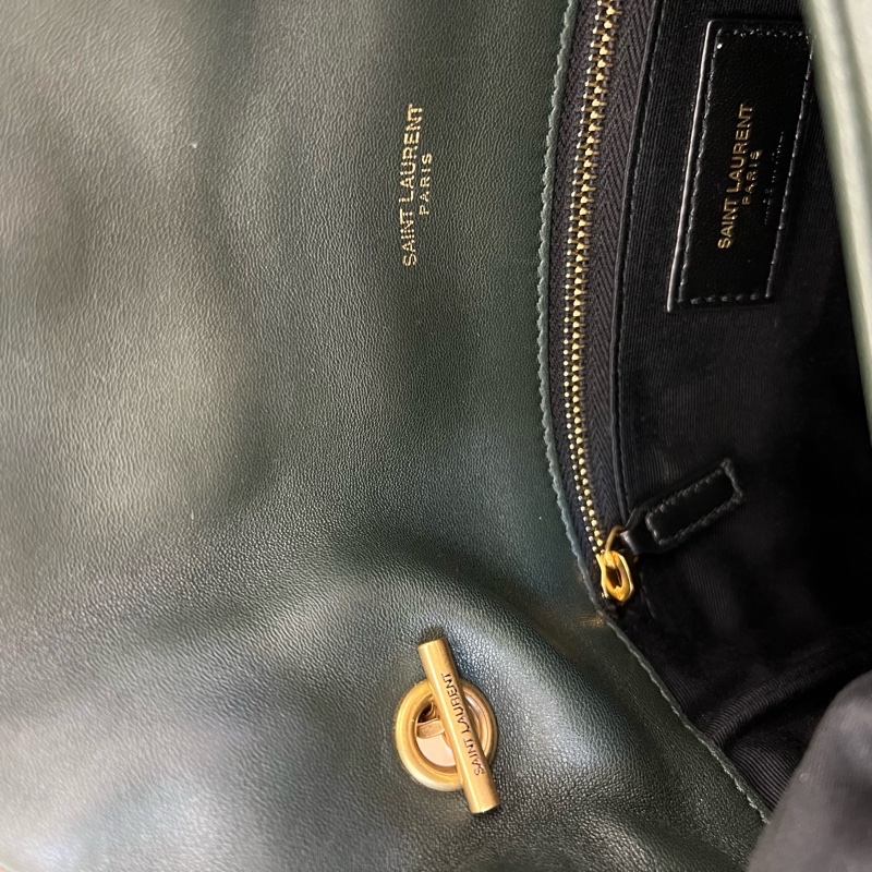 NO:325 YSL圣罗兰 泡芙包经典綠色金云朵包-9