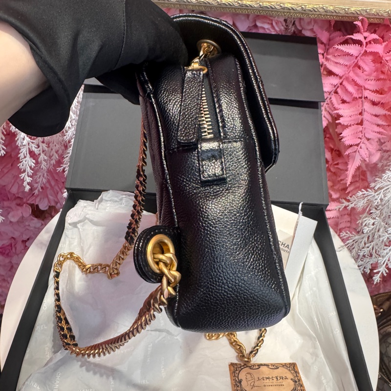 Chanel黑金後背包 荔枝皮/ado/王吉娜古董精品-2