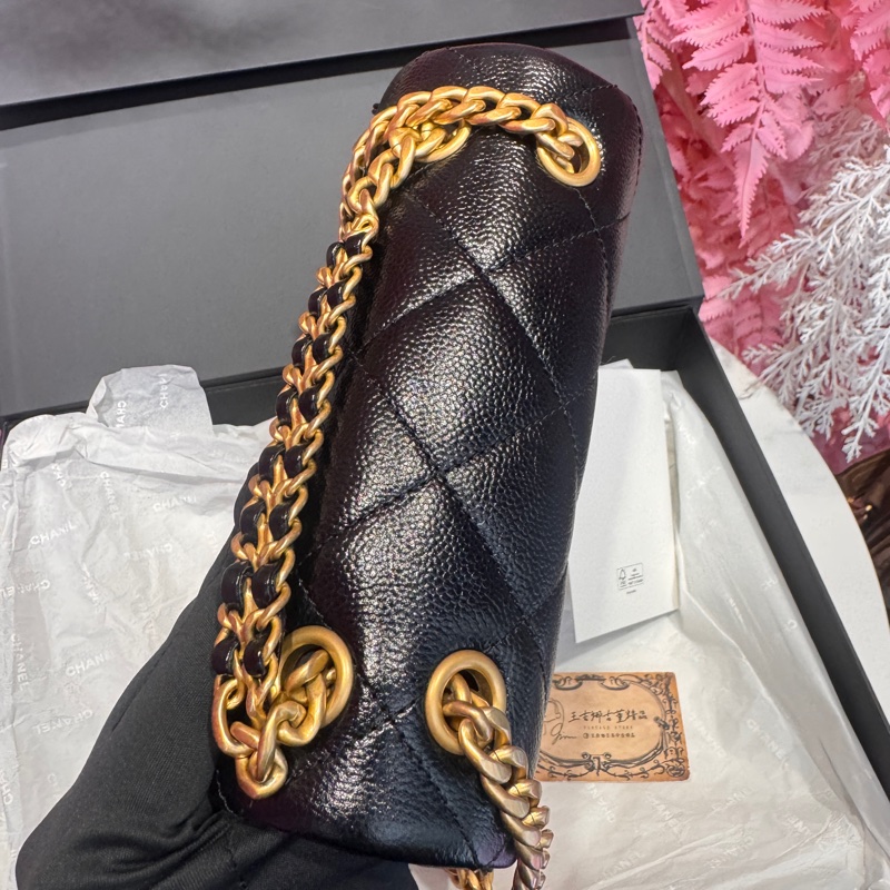 Chanel黑金後背包 荔枝皮/ado/王吉娜古董精品-6