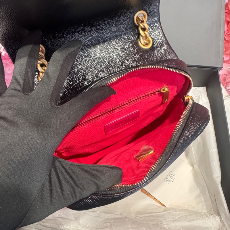 Chanel黑金後背包 荔枝皮/ado/王吉娜古董精品-8