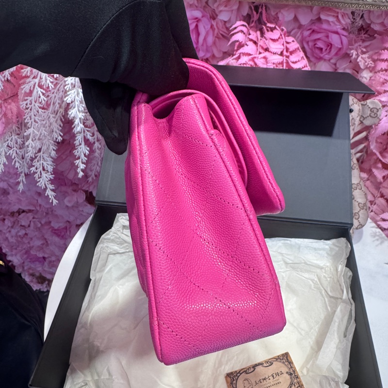 Chanel 桃粉荔枝cf25 晶片款包/王吉娜古董精品-2