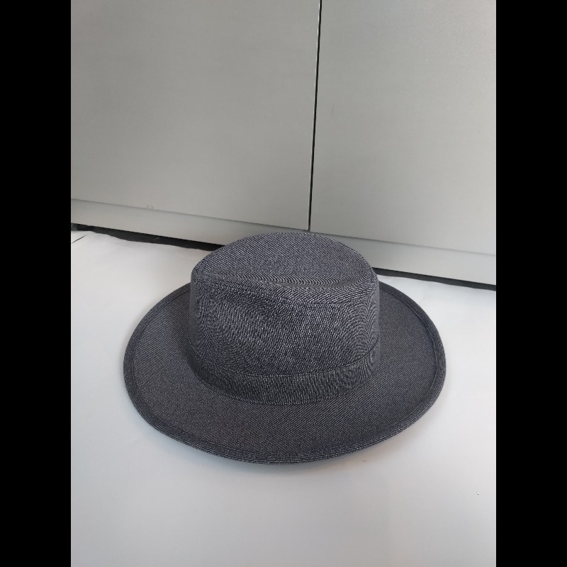 Hermes 藍灰布質圓帽 紳士帽 Mogador-1
