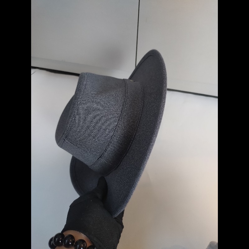 Hermes 藍灰布質圓帽 紳士帽 Mogador-3