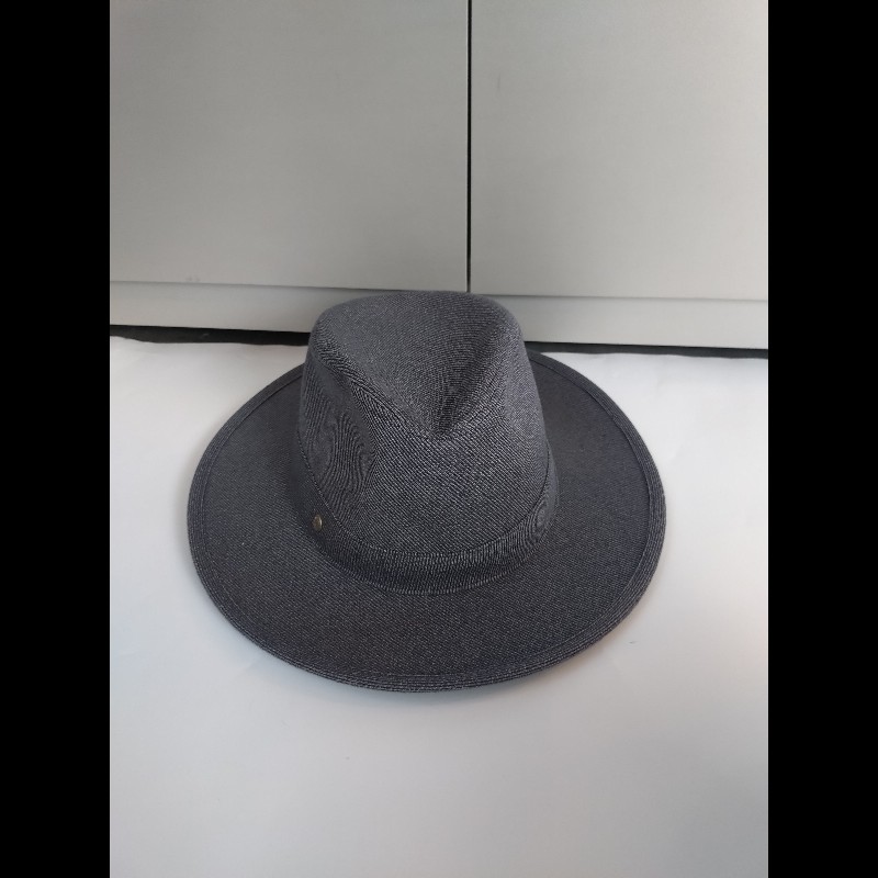 Hermes 藍灰布質圓帽 紳士帽 Mogador-4