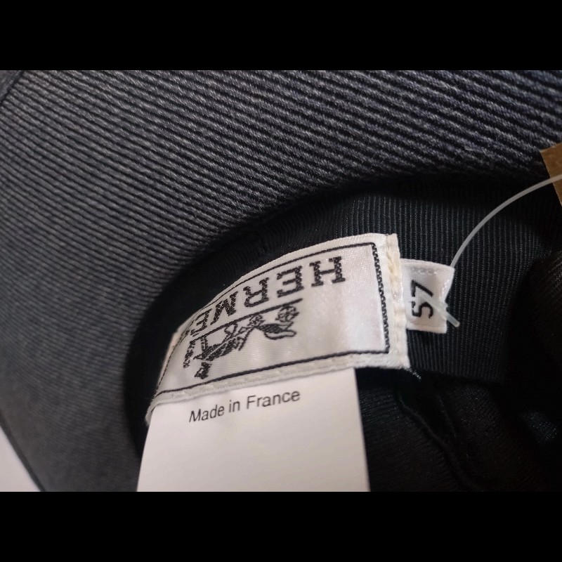 Hermes 藍灰布質圓帽 紳士帽 Mogador-10