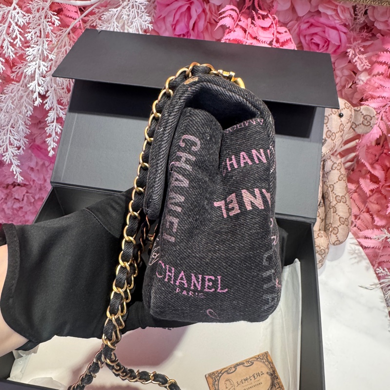 Chanel 塗鴉牛仔CF包/王吉娜古董精品-5