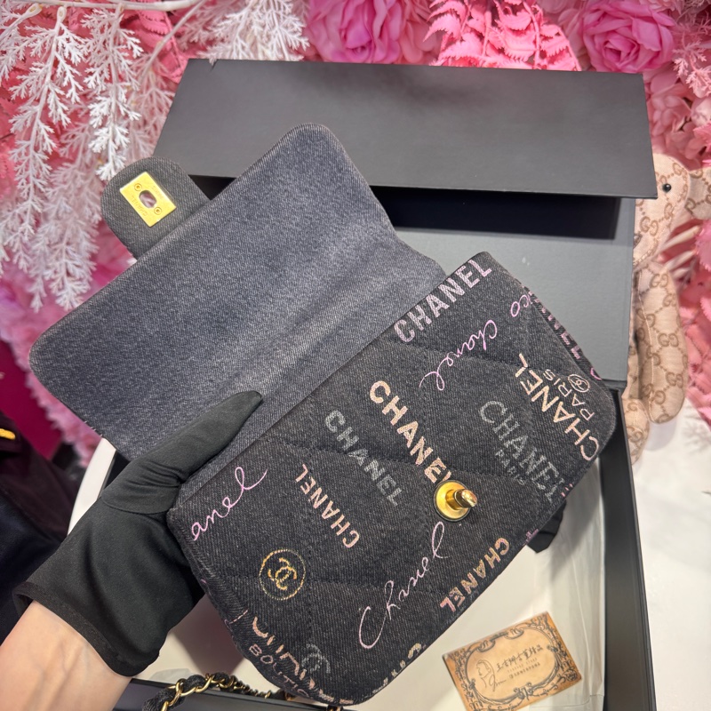 Chanel 塗鴉牛仔CF包/王吉娜古董精品-6