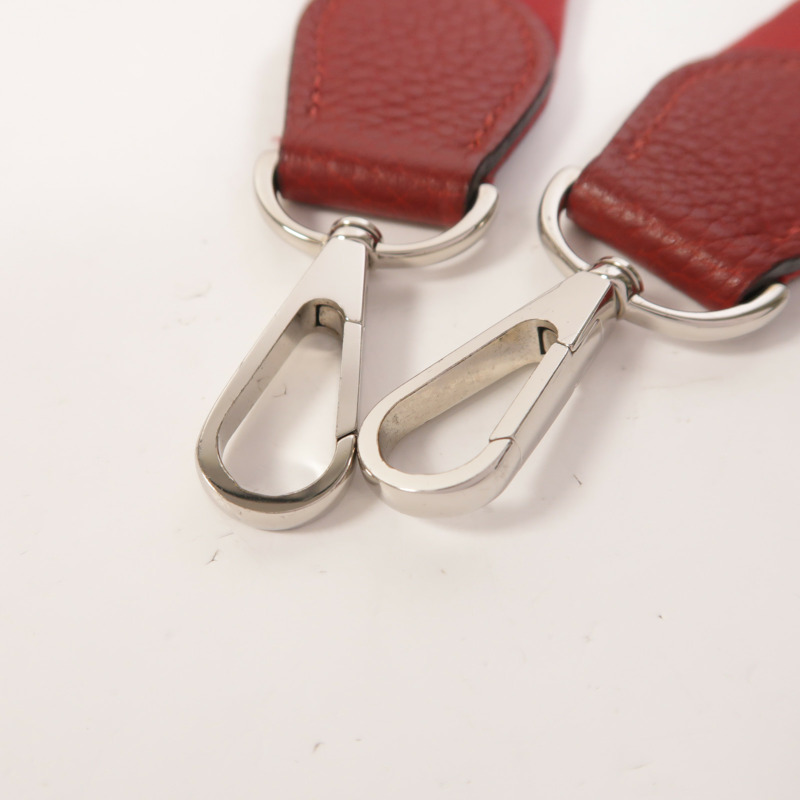 HERMES Clemence皮革Evelyne PM銀扣肩背袋Rouge H-17
