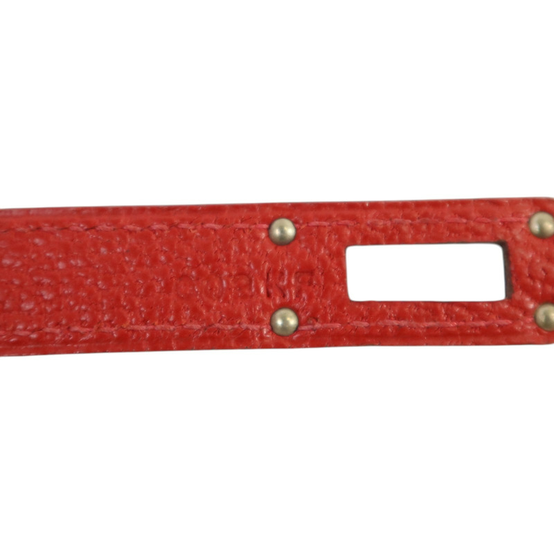 HERMES Chevre皮革Kelly Wallet銀扣長錢包Rouge Vif-7