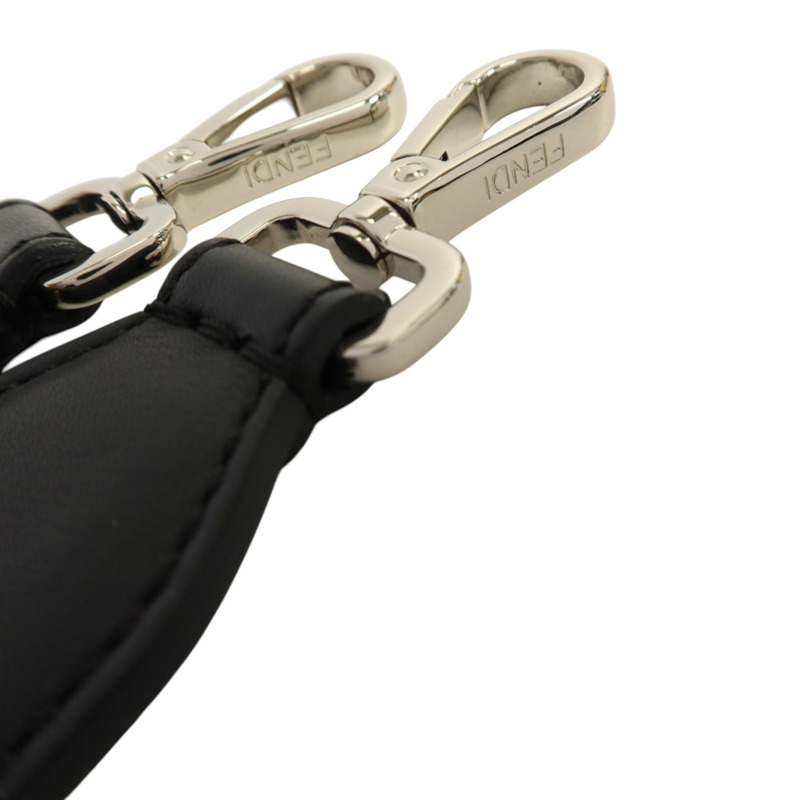 FENDI 牛皮皮革/PVC Shoulder Strap銀扣肩帶-4