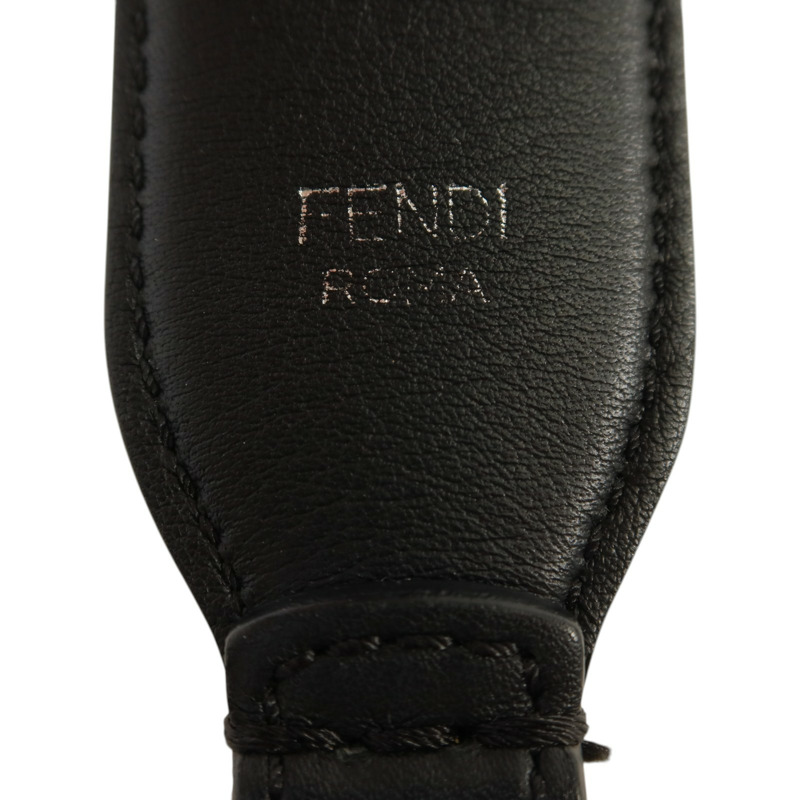 FENDI 牛皮皮革/PVC Shoulder Strap銀扣肩帶-5