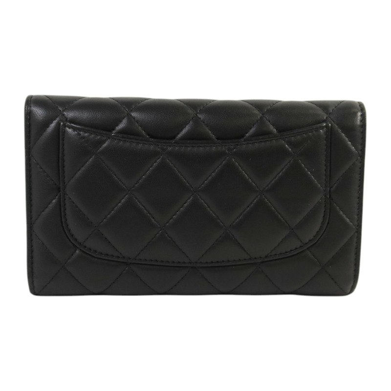 CHANEL 羊皮皮革Long Wallet銀扣長錢包-1