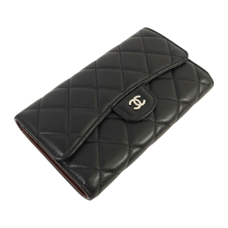 CHANEL 羊皮皮革Long Wallet銀扣長錢包-3