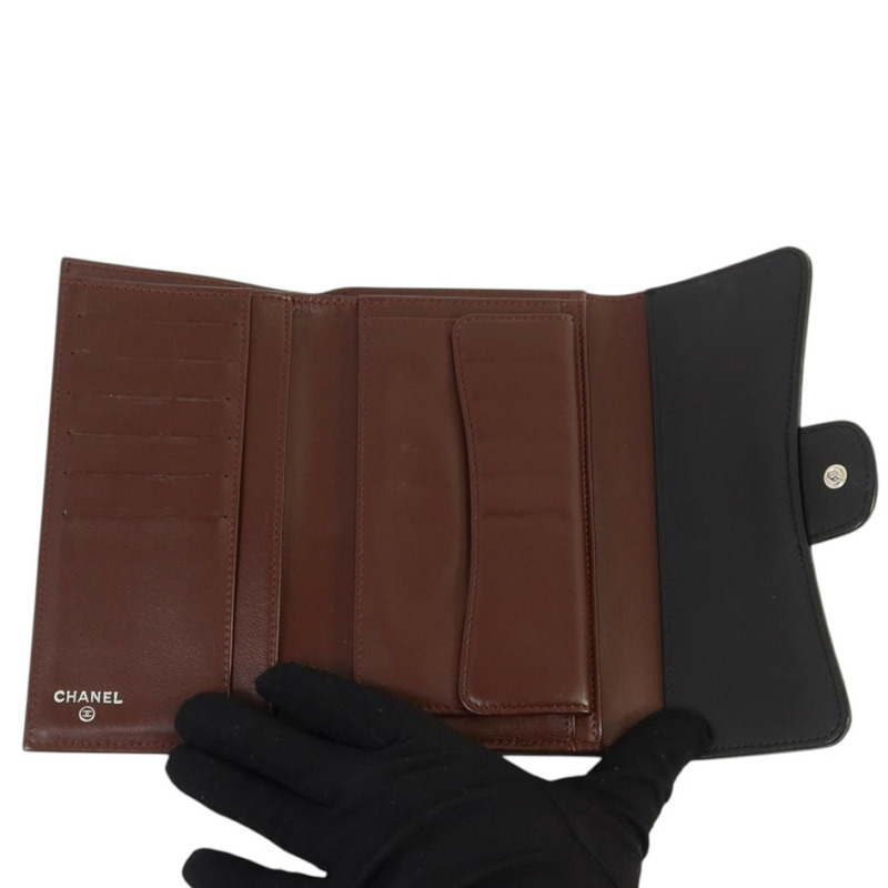 CHANEL 羊皮皮革Long Wallet銀扣長錢包-5