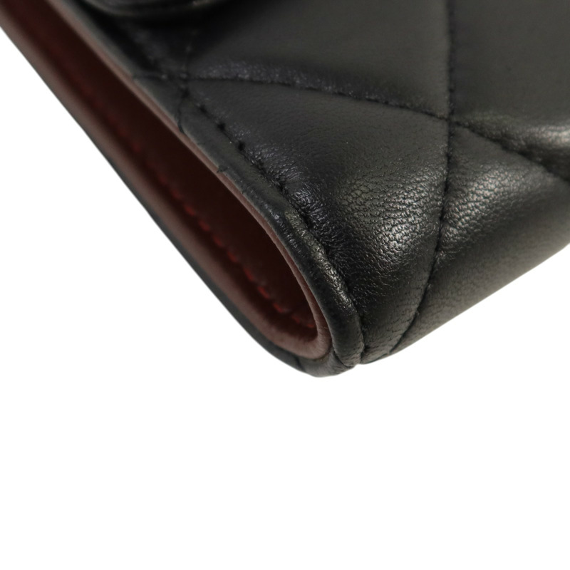 CHANEL 羊皮皮革Long Wallet銀扣長錢包-10