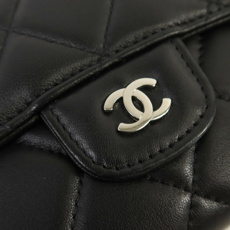 CHANEL 羊皮皮革Long Wallet銀扣長錢包-16