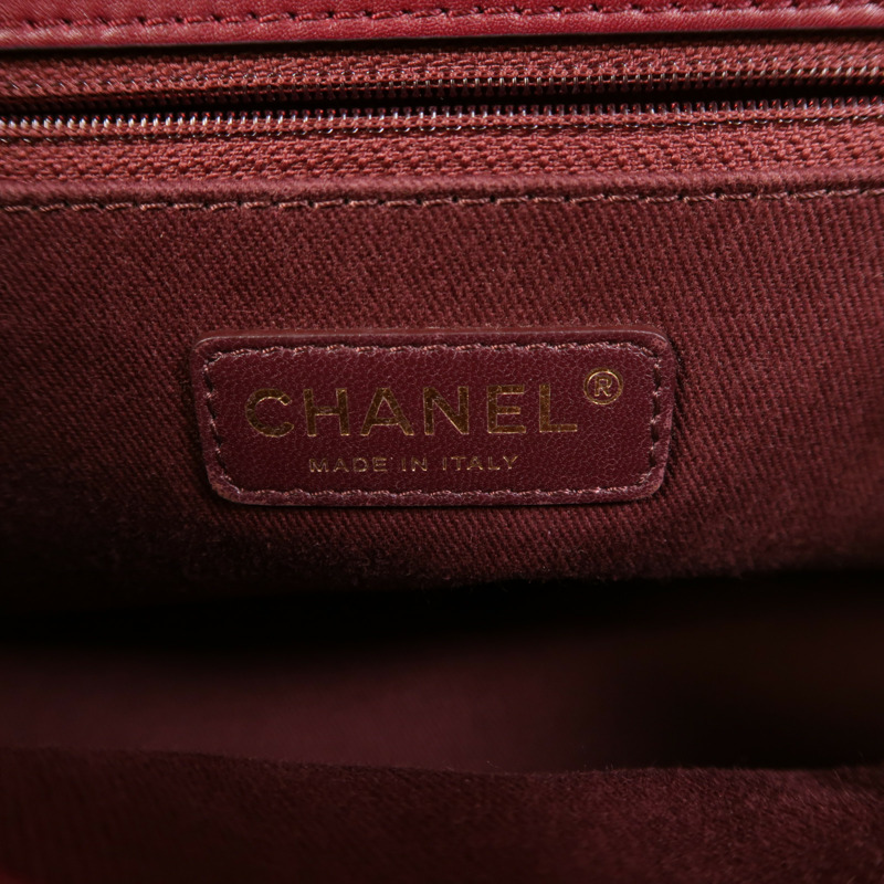 CHANEL 牛皮皮革Chain Shoulder金扣鏈帶肩背袋-5