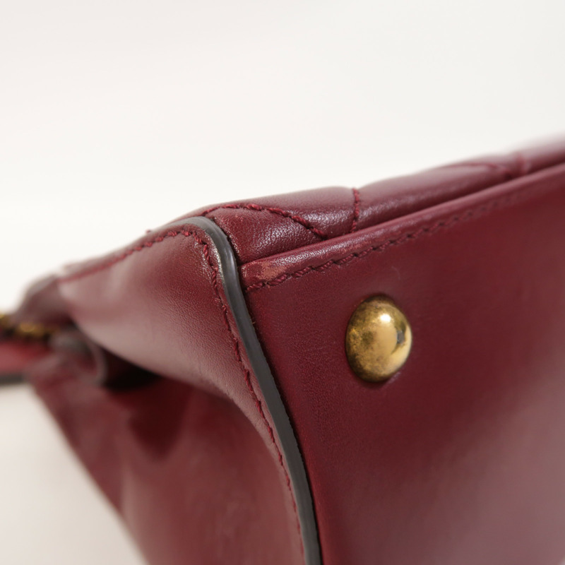 CHANEL 牛皮皮革Chain Shoulder金扣鏈帶肩背袋-14