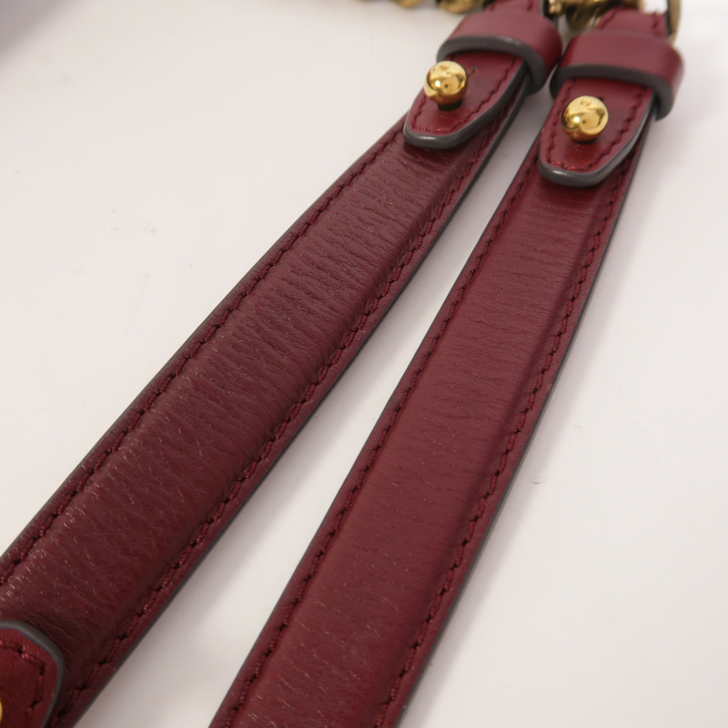 CHANEL 牛皮皮革Chain Shoulder金扣鏈帶肩背袋-15