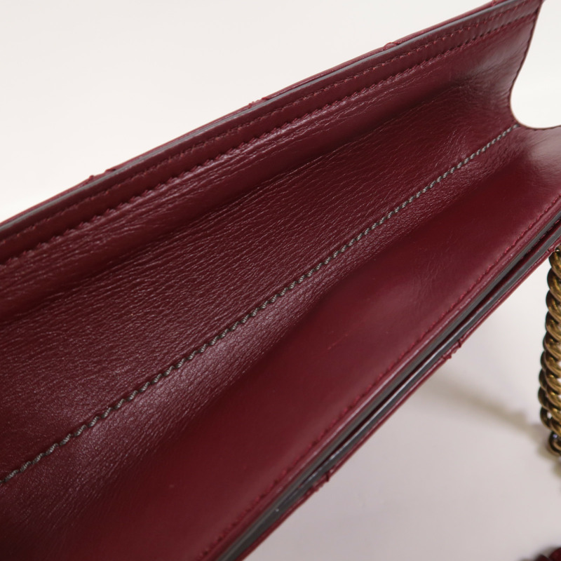 CHANEL 牛皮皮革Chain Shoulder金扣鏈帶肩背袋-18