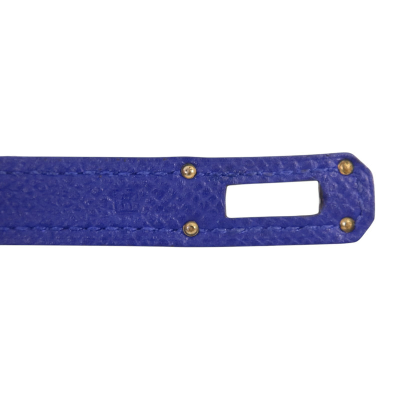 HERMES Epsom皮革Kelly Wallet銀扣長錢包Bleu Electrique-7