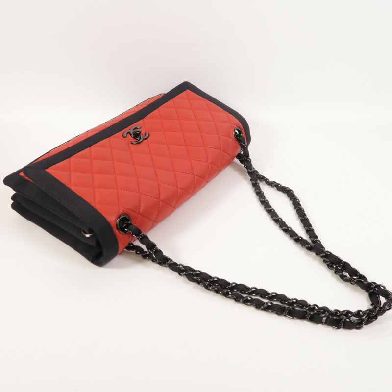 CHANEL 羊皮皮革Chain Shoulder鏈帶肩背袋-10