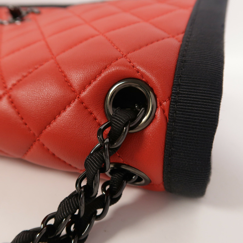CHANEL 羊皮皮革Chain Shoulder鏈帶肩背袋-18
