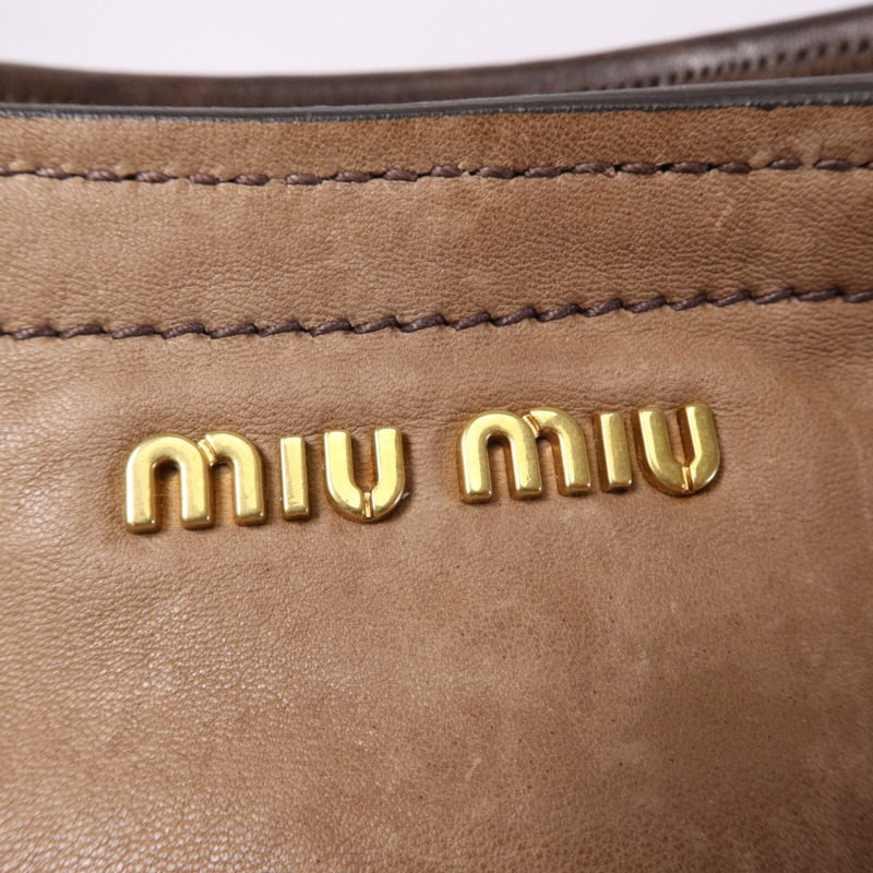 Miu Miu 牛皮皮革Shoulder Bag金扣肩背袋-6