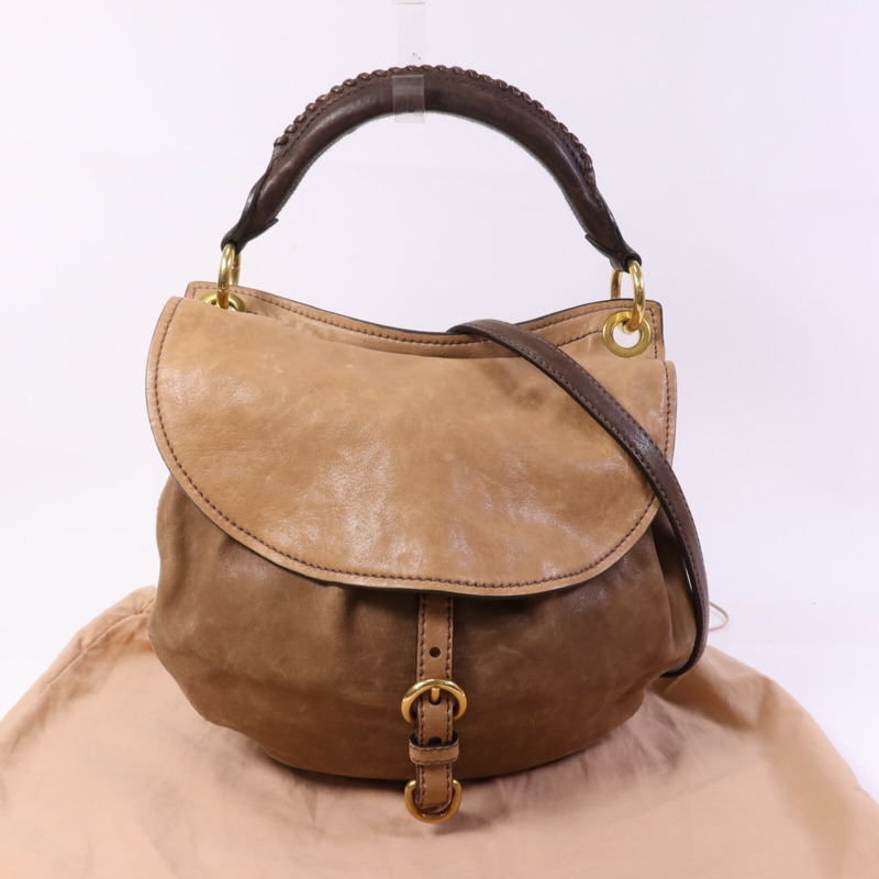 Miu Miu 牛皮皮革Shoulder Bag金扣肩背袋-8