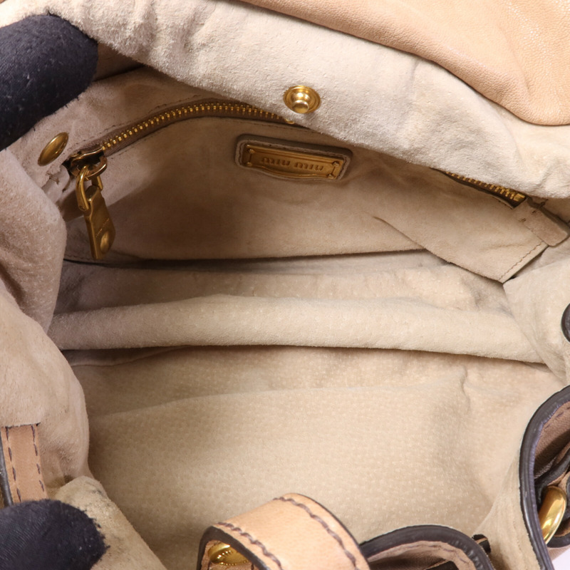 Miu Miu 牛皮皮革Shoulder Bag金扣肩背袋-16