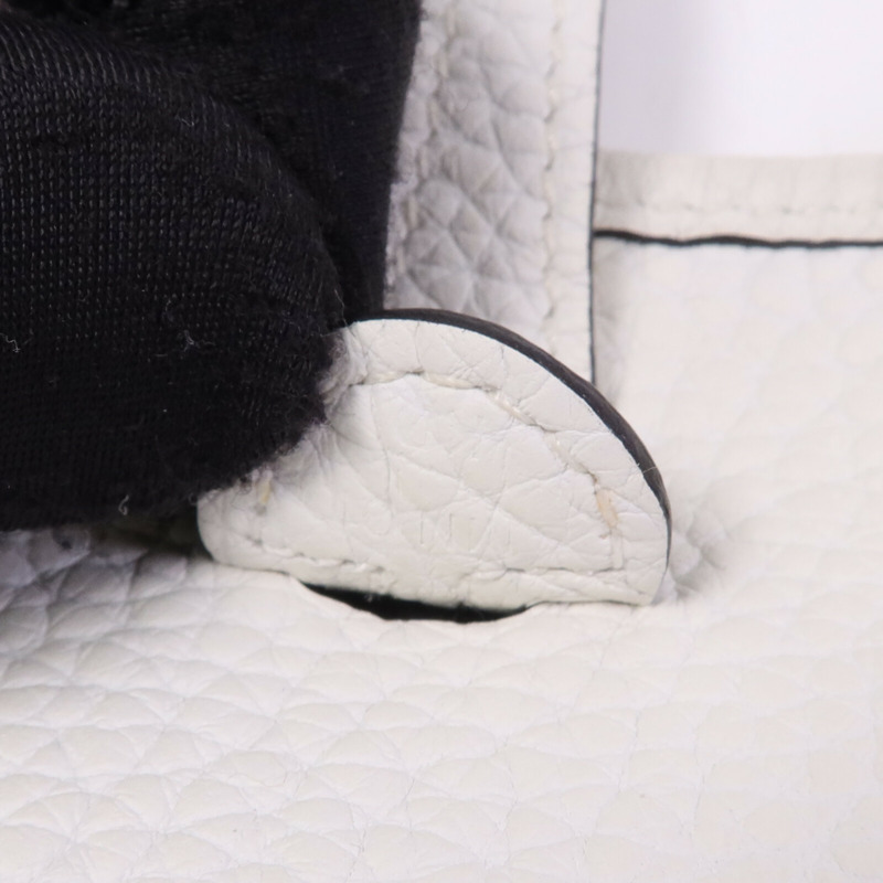 HERMES Clemence皮革Evelyne TPM金扣肩背袋New White-7