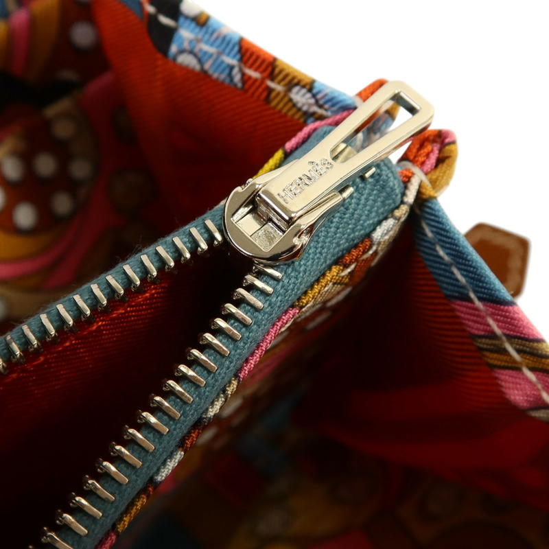 HERMES Epsom皮革Silk In Compact銀扣錢包Blue Jeans-8