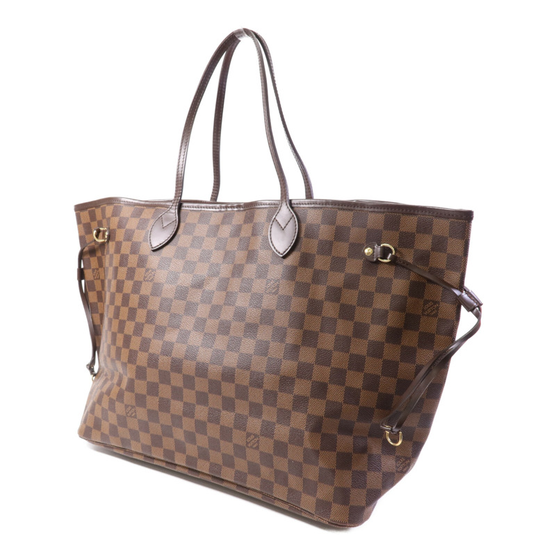 LOUIS VUITTON Damier Neverfull GM金扣肩背袋-2