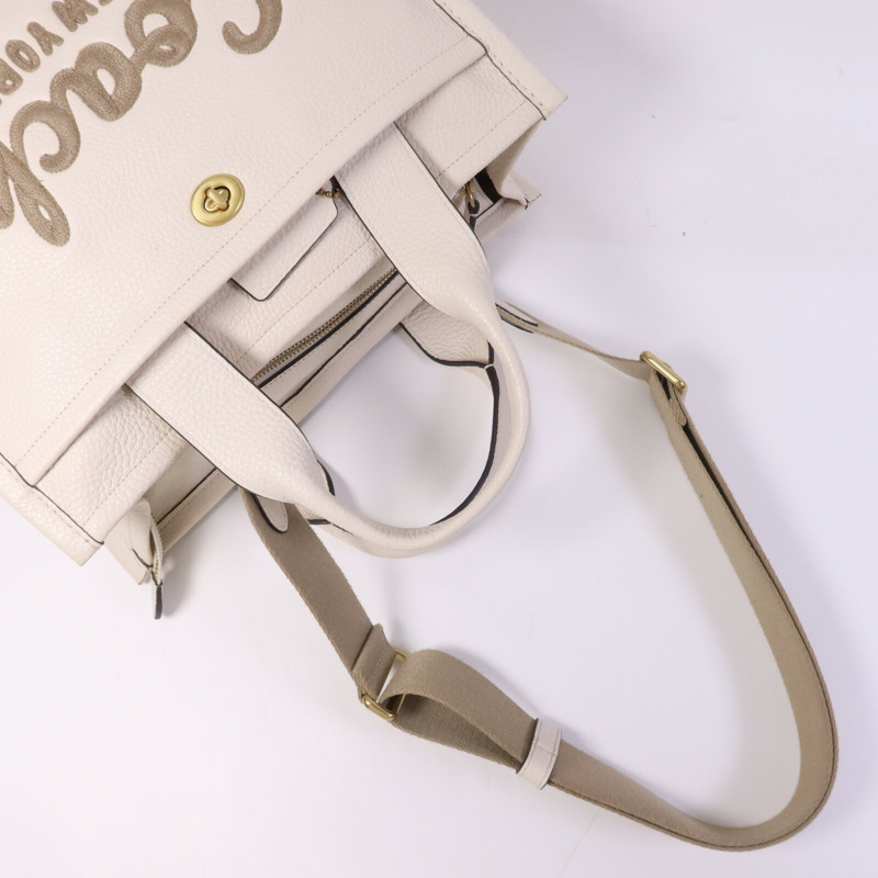 COACH 牛皮皮革2 Way Shoulder Bag金扣手挽肩背兩用袋-7