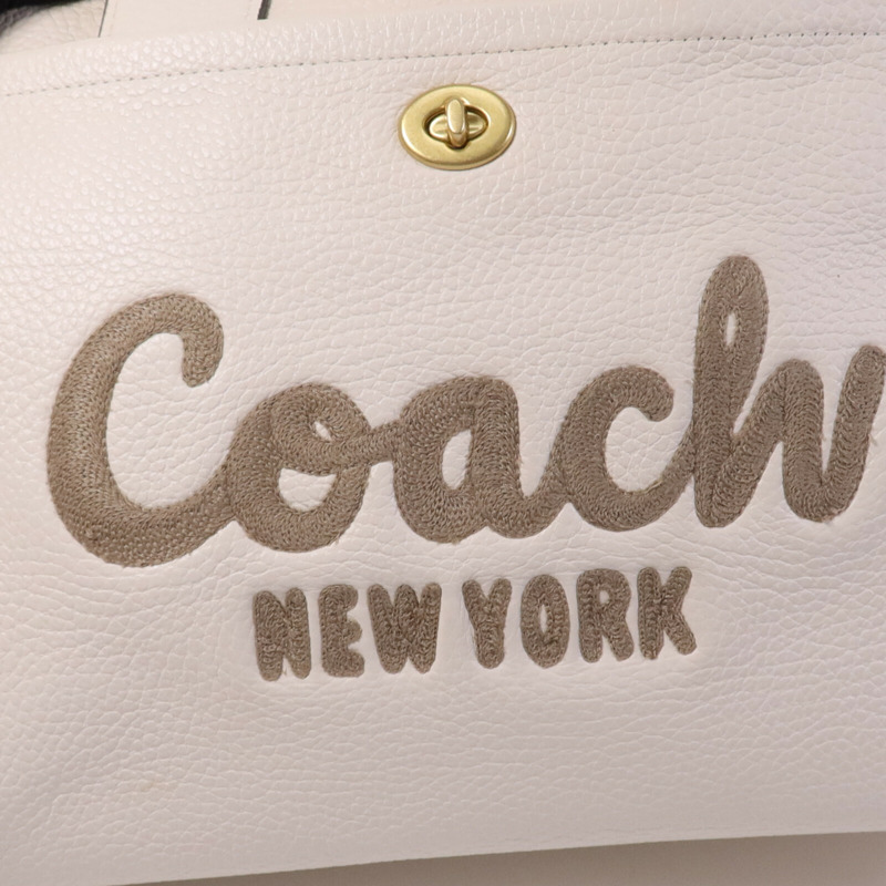 COACH 牛皮皮革2 Way Shoulder Bag金扣手挽肩背兩用袋-13