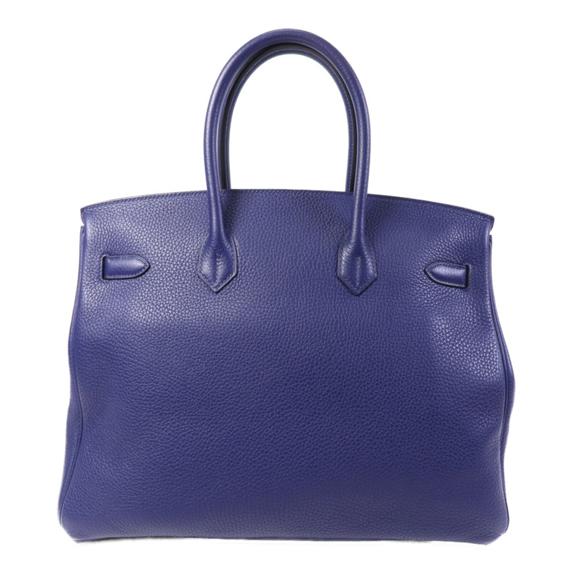 HERMES Togo皮革Birkin 35金扣手挽袋Bleu Encre-1