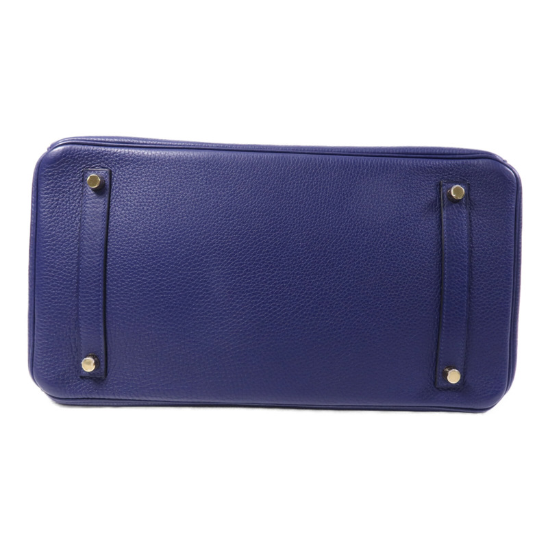 HERMES Togo皮革Birkin 35金扣手挽袋Bleu Encre-3