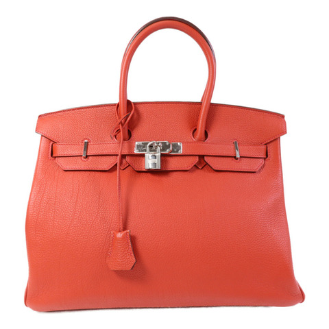 HERMES Togo皮革Birkin 35銀扣手挽袋Rouge De Coeur