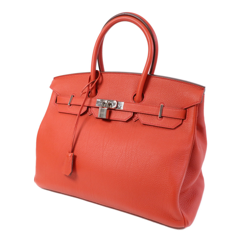 HERMES Togo皮革Birkin 35銀扣手挽袋Rouge De Coeur-2