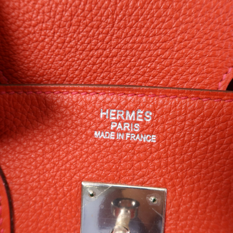 HERMES Togo皮革Birkin 35銀扣手挽袋Rouge De Coeur-5