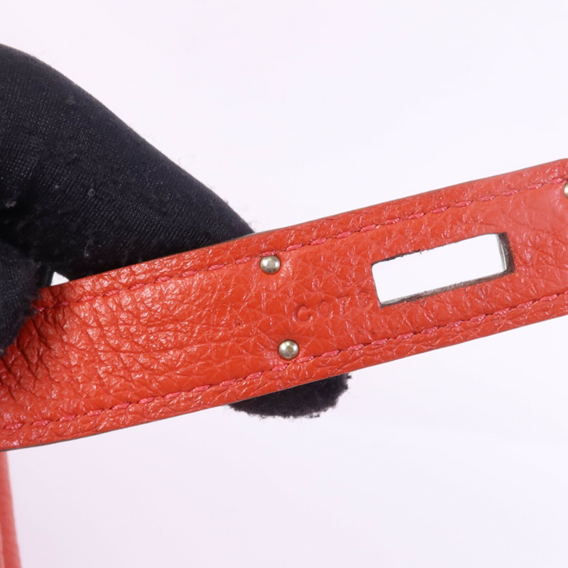HERMES Togo皮革Birkin 35銀扣手挽袋Rouge De Coeur-7