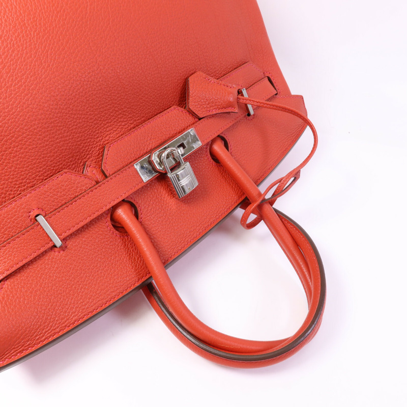 HERMES Togo皮革Birkin 35銀扣手挽袋Rouge De Coeur-8